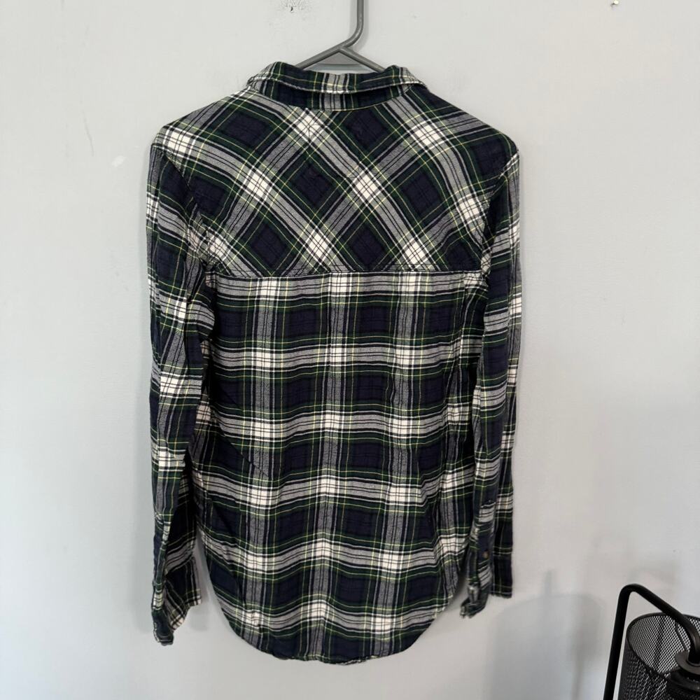 Abercrombie & Fitch Traditional Blue Plaid Button Down Shirt Women's Size Small - Picture 2 of 7